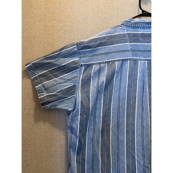 Faded Glory Shirt Men's 2XL Blue Striped Button Down - Picture 8 of 12